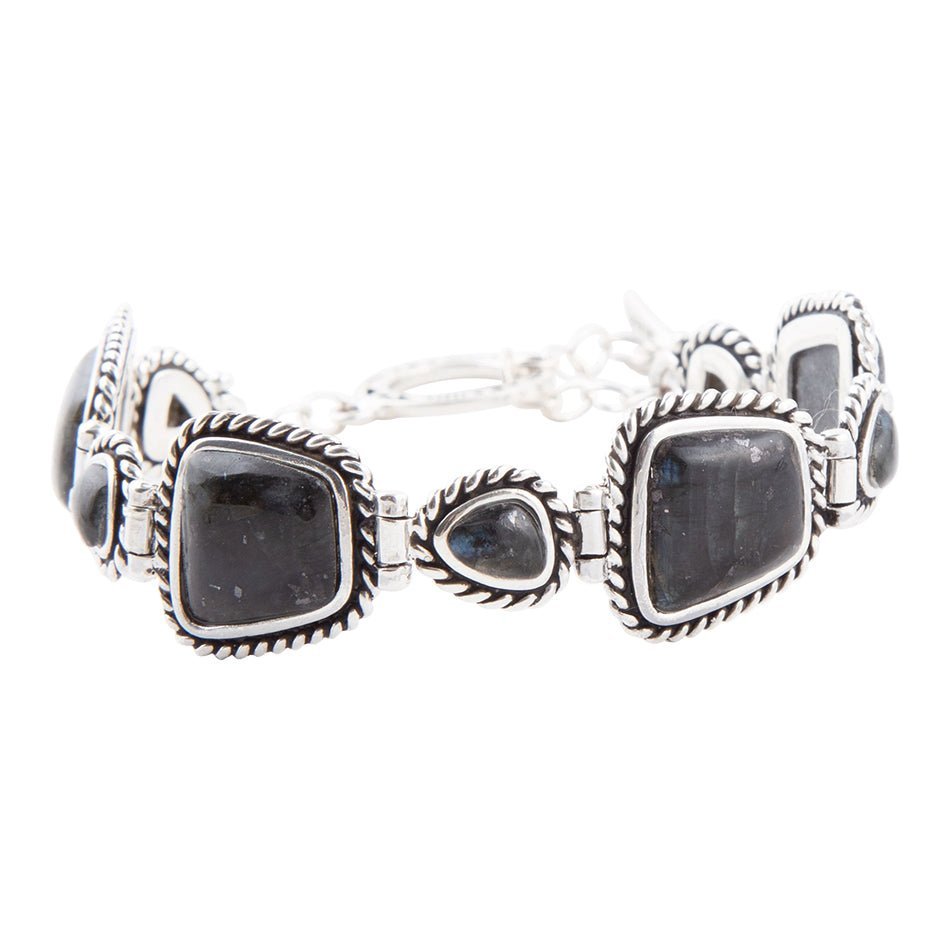 Midnight Labradorite and Sterling Silver Toggle Bracelet