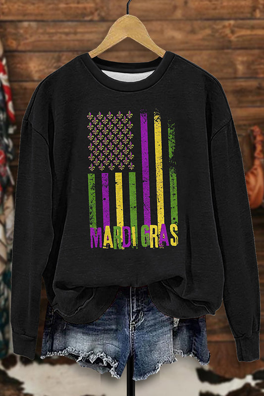 Back Print Mardi Gras Sweatshirt