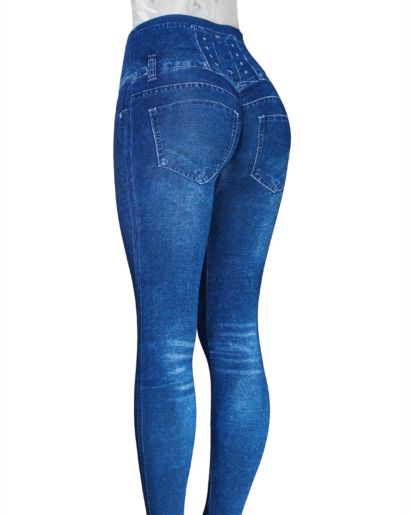 Blue bella Seamless Denim Scrunch Leggings Jeggings