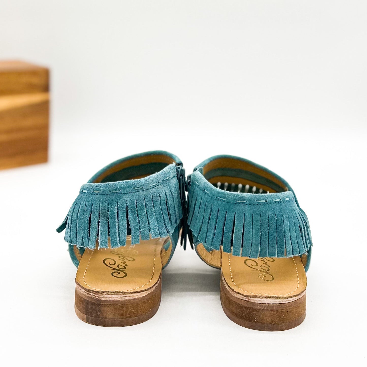 Naughty Monkey Fringe Star Sandal in Teal