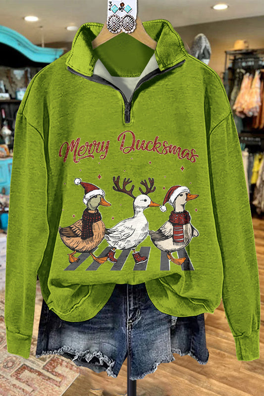 Classic Christmas Duck Contrasting Sweatshirt