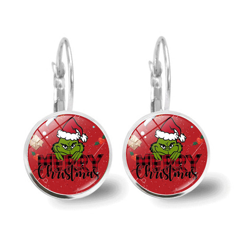 Grinch Green Monster Earrings