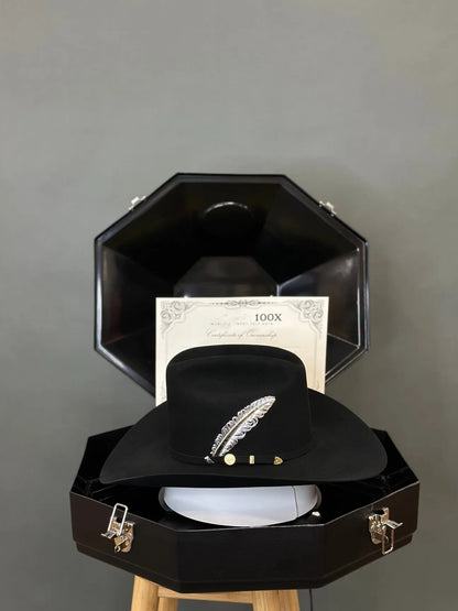 Limited Edition🔥COWBOY HAT 100X EL PRESIDENTE NEGRO/BLACK COPA ALTA