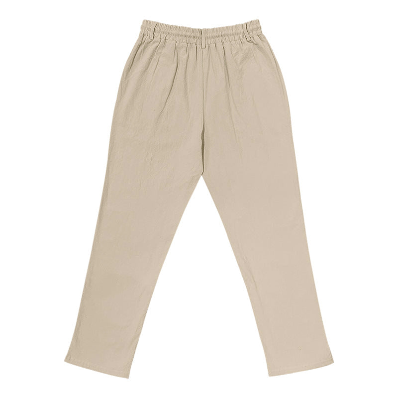 Men's Linen Business Casual Straight Pants Trousers