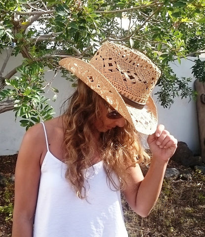 Boho cowboy hats for women, bohemian cowgirl straw hat, stetson western hats, kekugi