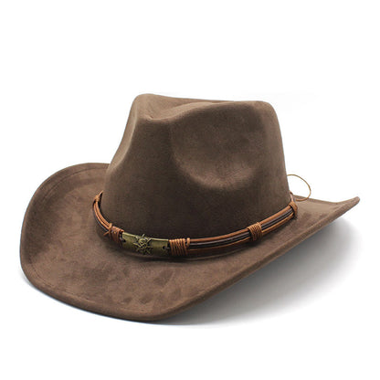 Men's Vintage Western Cowboy Hat Suede Knight British Felt Hat