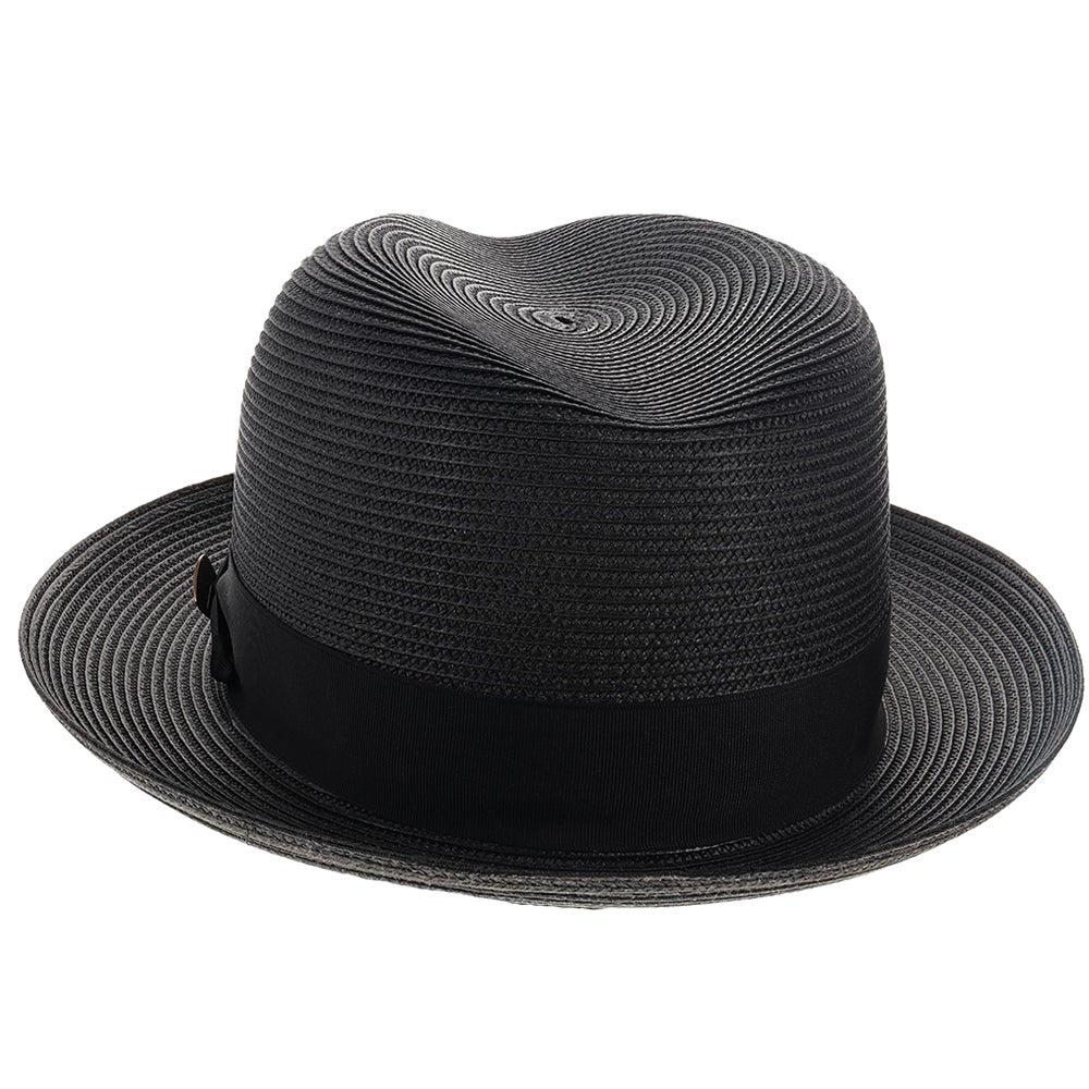 Classic Blue Straw Fedora Hat