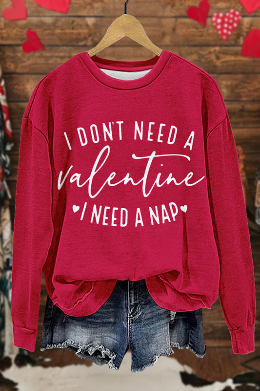 Cute Valentine's Day Print Sweatshirt