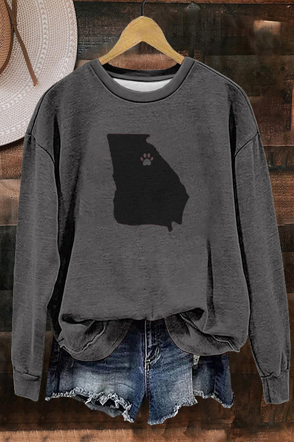 Classic Georgia Map Print Sweatshirt