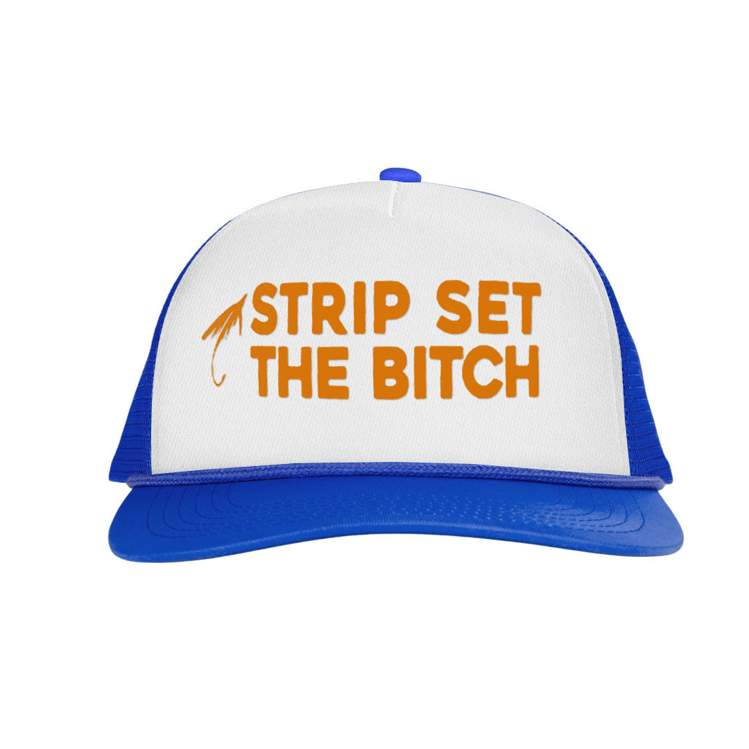 STRIP SET THE BITCH Letter Printed Trucker Hat