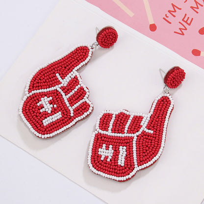 Gameday Finger Bead Earrings