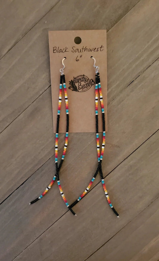 Black Southwest Beaded Earrings