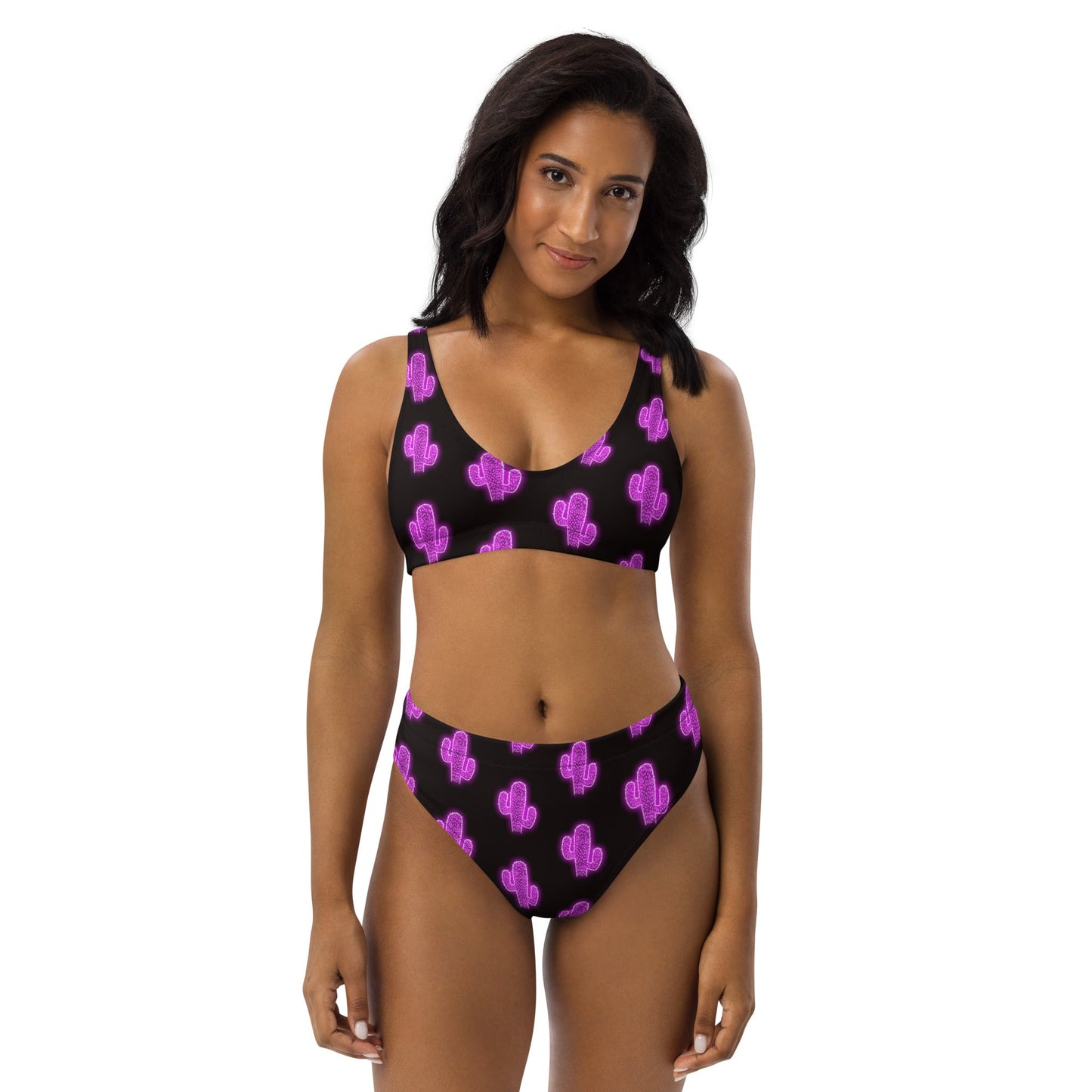 Yeehaw Purple Neon Cactus Bikini