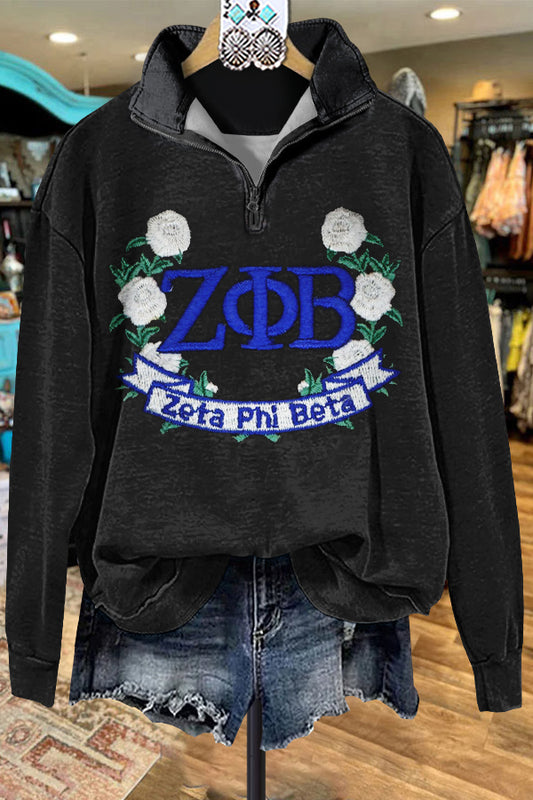 Classic Contrast Color Zeta Phi Beta Sweatshirt