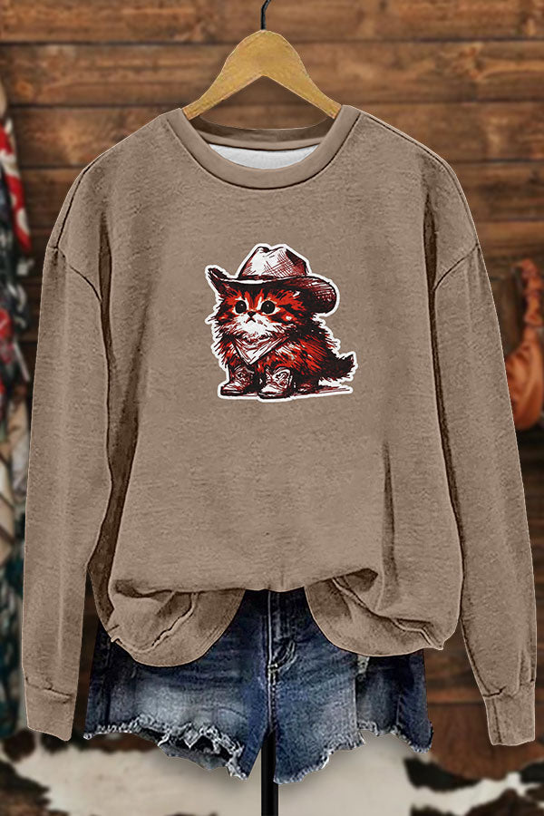 Cowboy Cat Graphic Sweatshirt