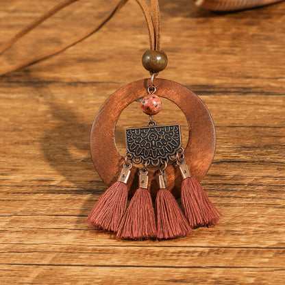 Women's Bohemian Handmade Braided Tassel Necklace