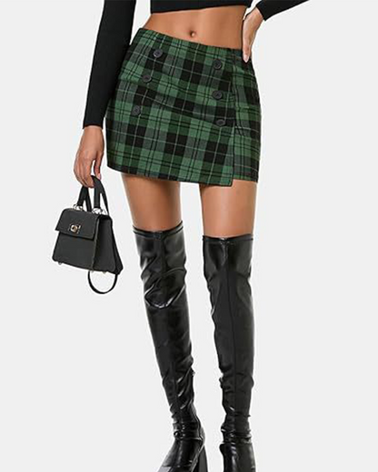 Coarse Tweed Mini Skirt