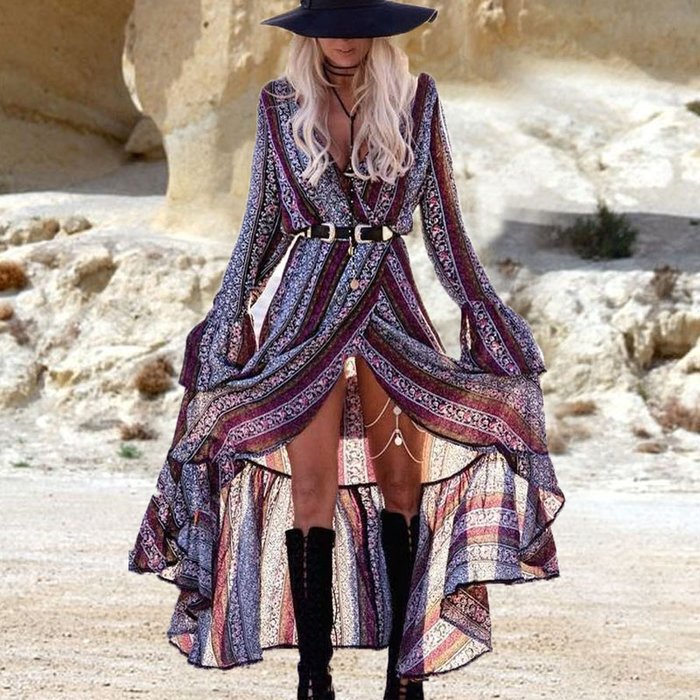 Bohemian maxi dress spring summer dress