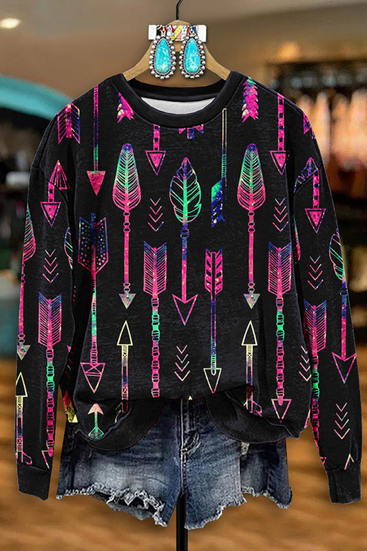 Vintage Western Arrow Print Sweatshirt