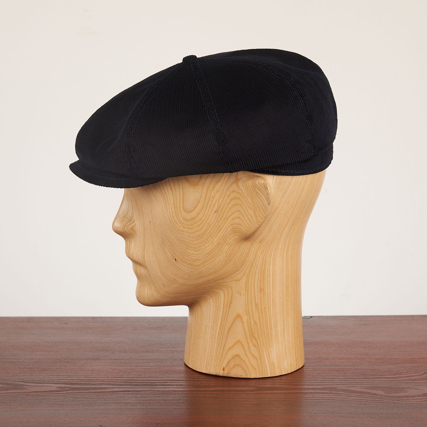 SHELBY Cotton Corduroy 8 Panels PEAKED  Cap Black