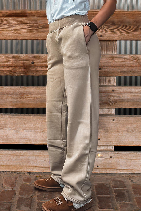 Casual Comfortable High-Waisted Wide-Leg Trousers