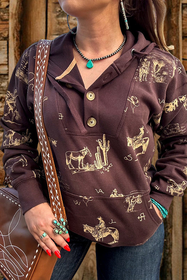 Wild West Button Hoodie