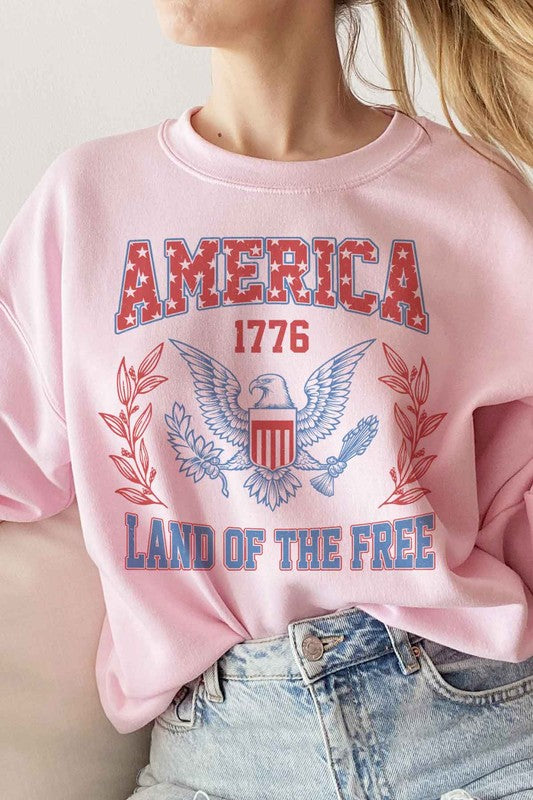 America Land of the Free Graphic Sweatshirt choice of colors