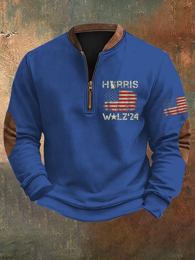 Men's Vintage Flag Print Sweatshirt