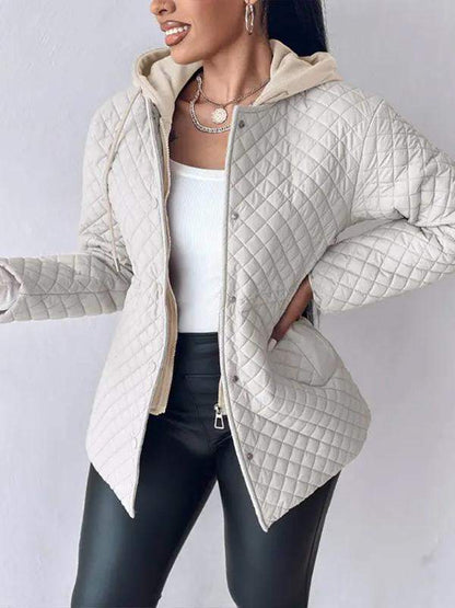 Women's Hooded Patchwork Sweatshirt Casual Cotton Coat