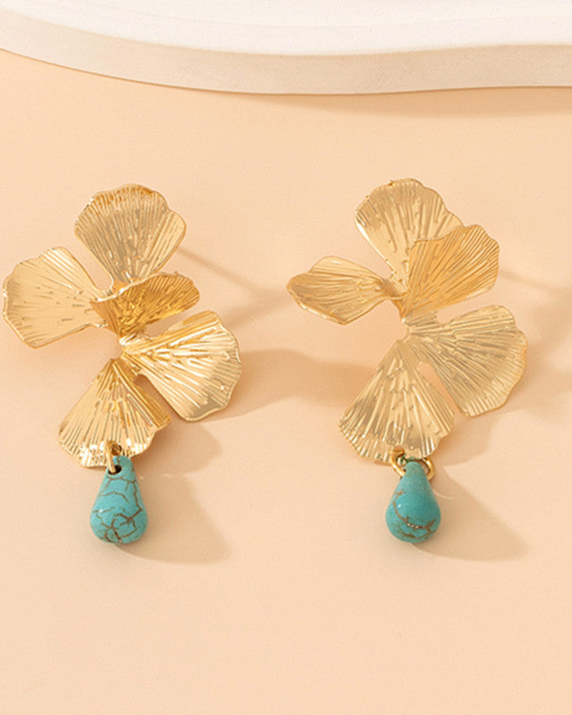 Turquoise Flower Vintage Earrings