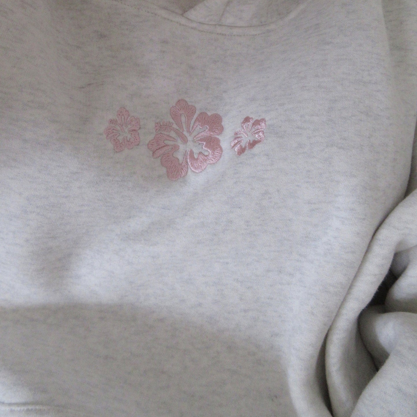 Women's Hibiscus Flower Embroidery Hoodie