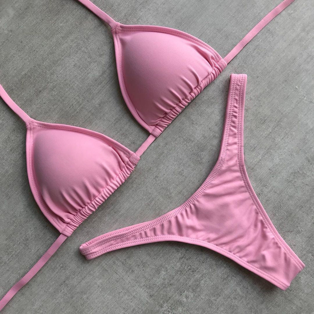 Fashion sexy solid color split bikini