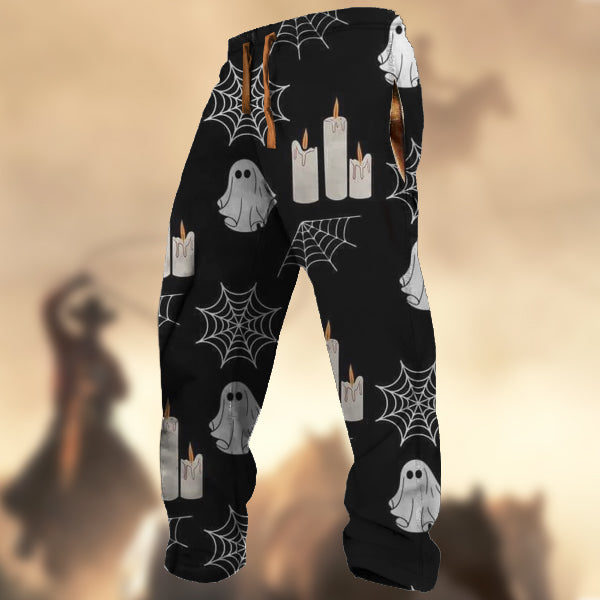 Men's Retro Halloween Print Sports Casual Sweatpants