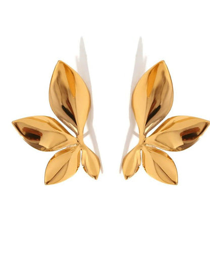 Glossy Flower Leaf Earrings