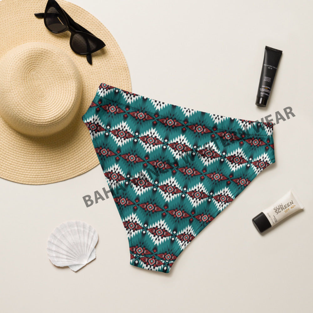 Yeehaw Teal Burgandy Bikini Bottom