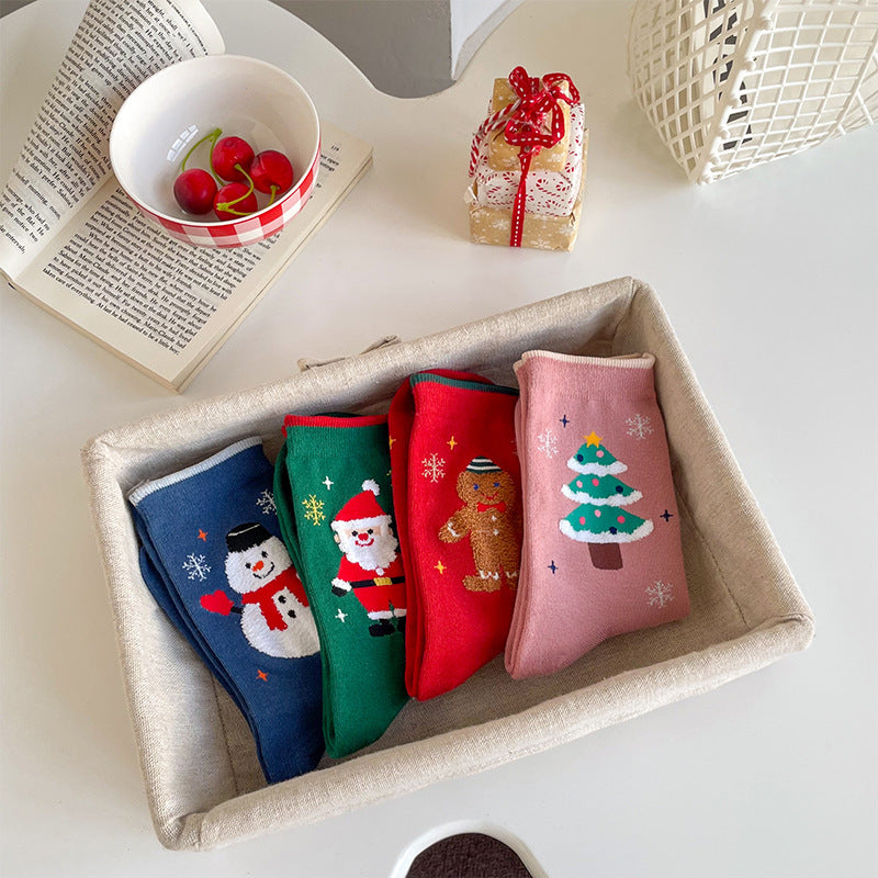 Creative Cartoon Christmas Snowman Santa Claus Socks