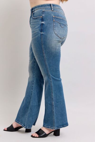 Judy Blue MR Tummy Control Vintage Wash Flare Bell Bottom Jeans