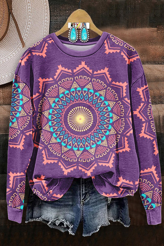 Mandalas Print Sweatshirt