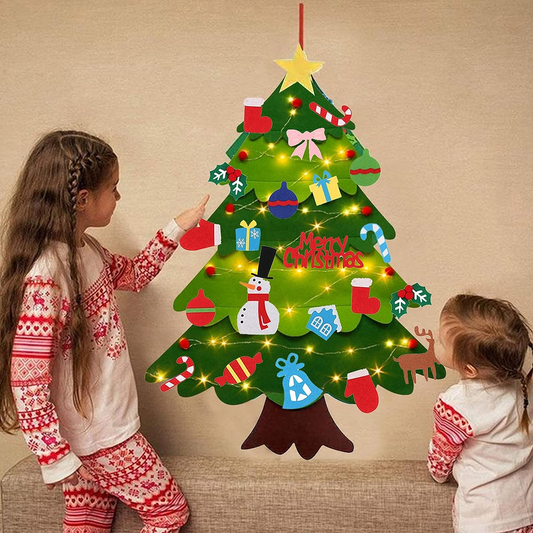 Christmas-3 4ft felt Christmas tree set with 33pcs ornaments for kids xmas door wall hanging decorations erfect kids gifts party supplies