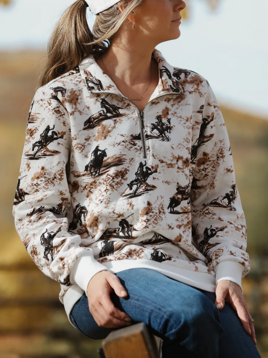 Women's Bold Bucking Quarter Zip Sweatshirt