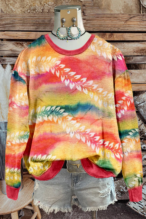 Cute Colorful Tie-dye Print Sweatshirt