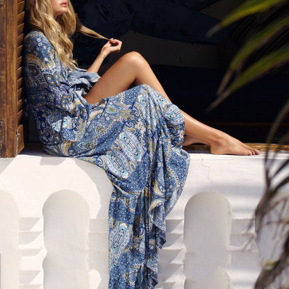 Cowgirl Boho Printed Maxi Dress