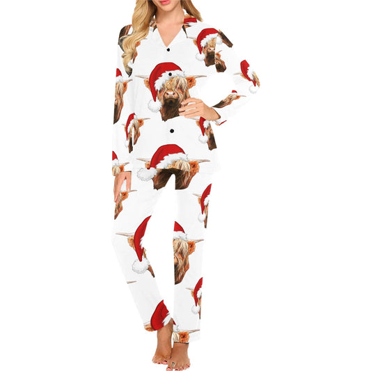 Highland Christmas Cow Women's Western Pajama Set