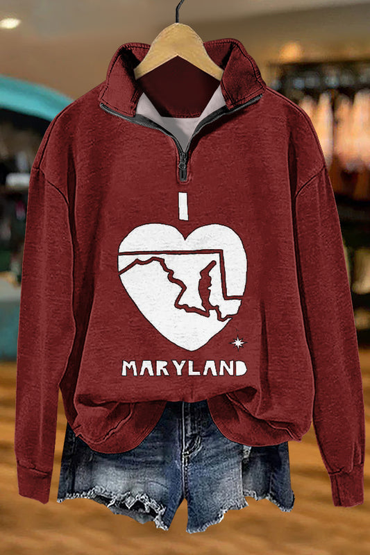 Unique Gameday Maryland Print Sweatshirt