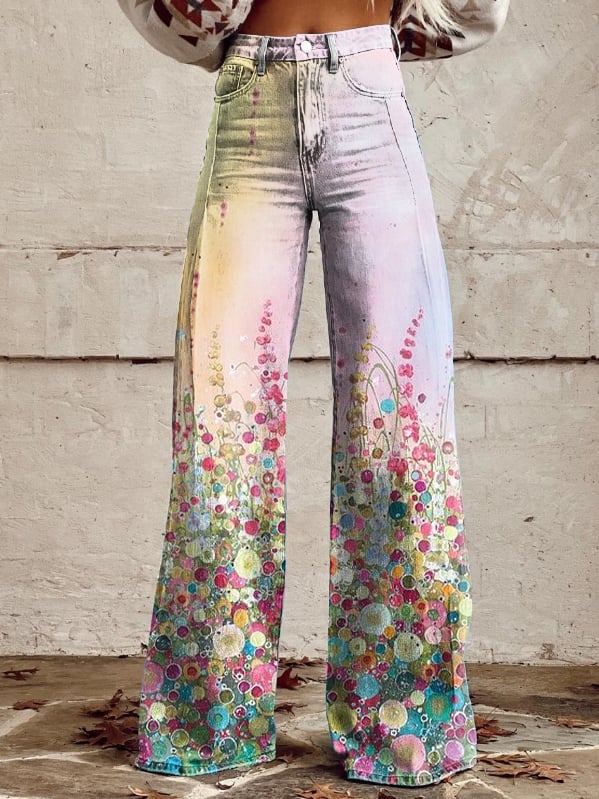 Women's Retro Casual Wide Leg Pants