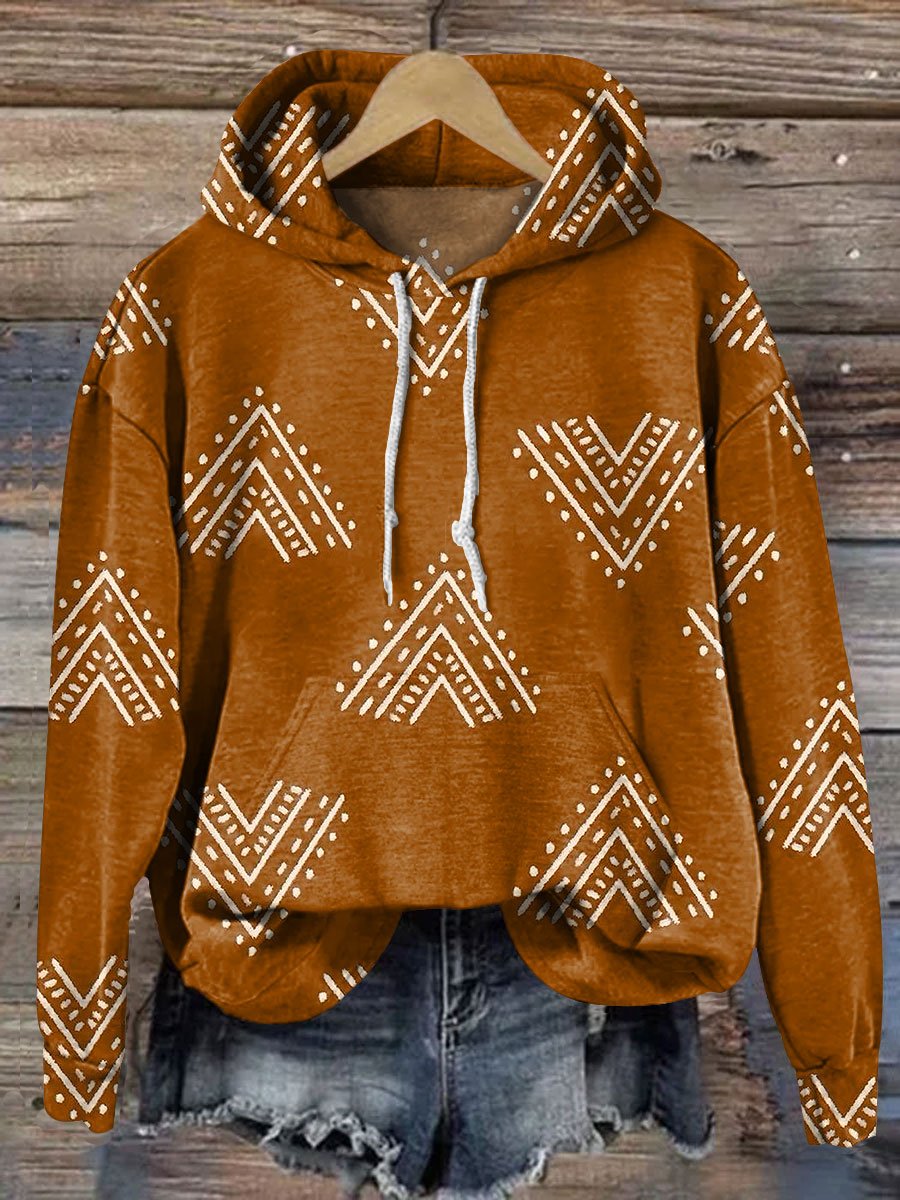 Vintage Aztec Art Prints Casual Hoodie Sweatshirt