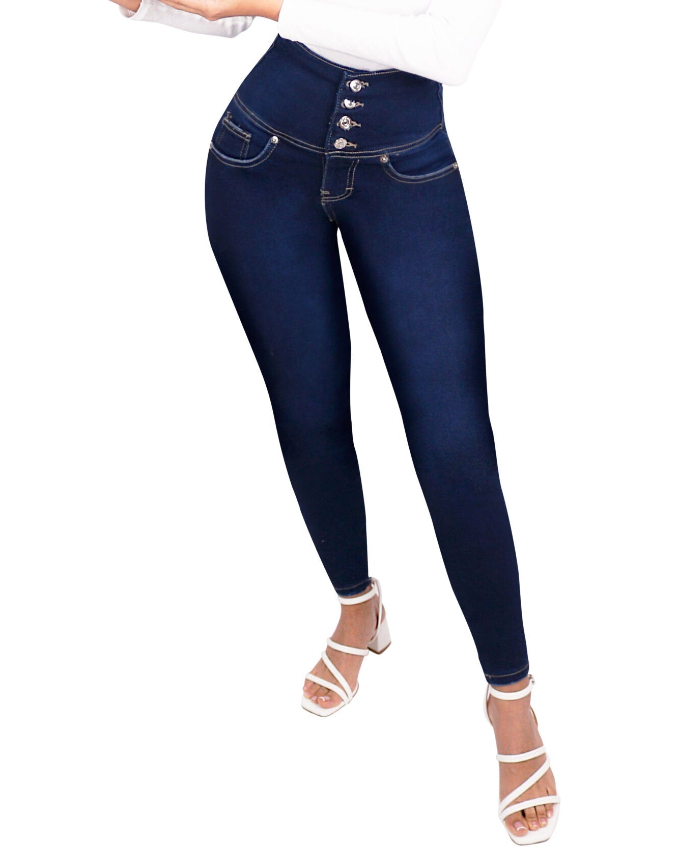 Slimming Jeans With Buttocks. Tummy And Skinny Legs