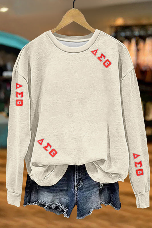 Cute Delta Sigma Theta Print Sweatshirt