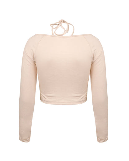 Cross-Tie Halter Neck Sweater Women’s Top