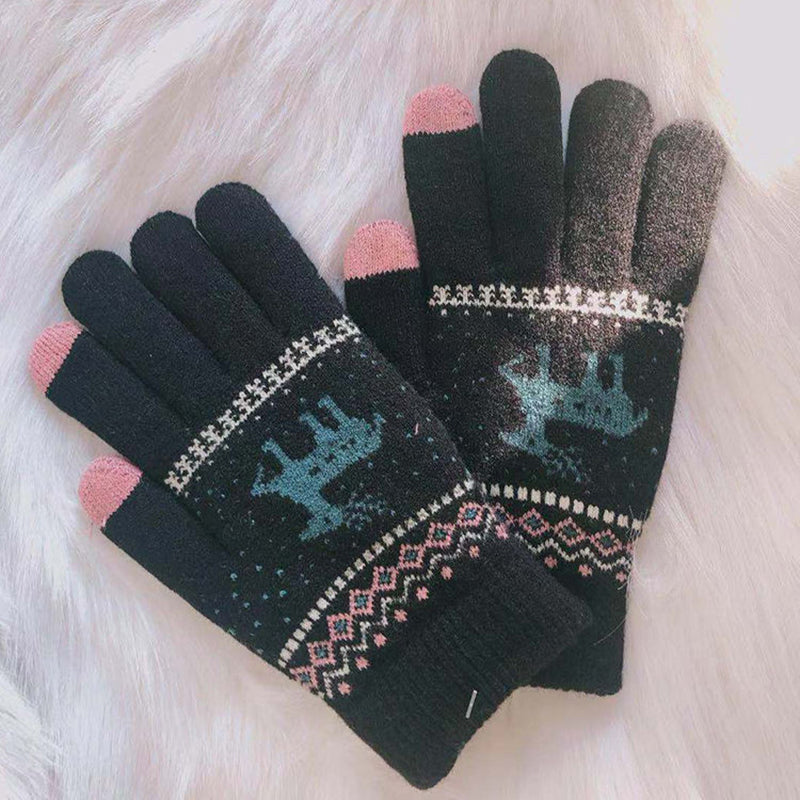 Christmas Deer Warm Thick Gloves